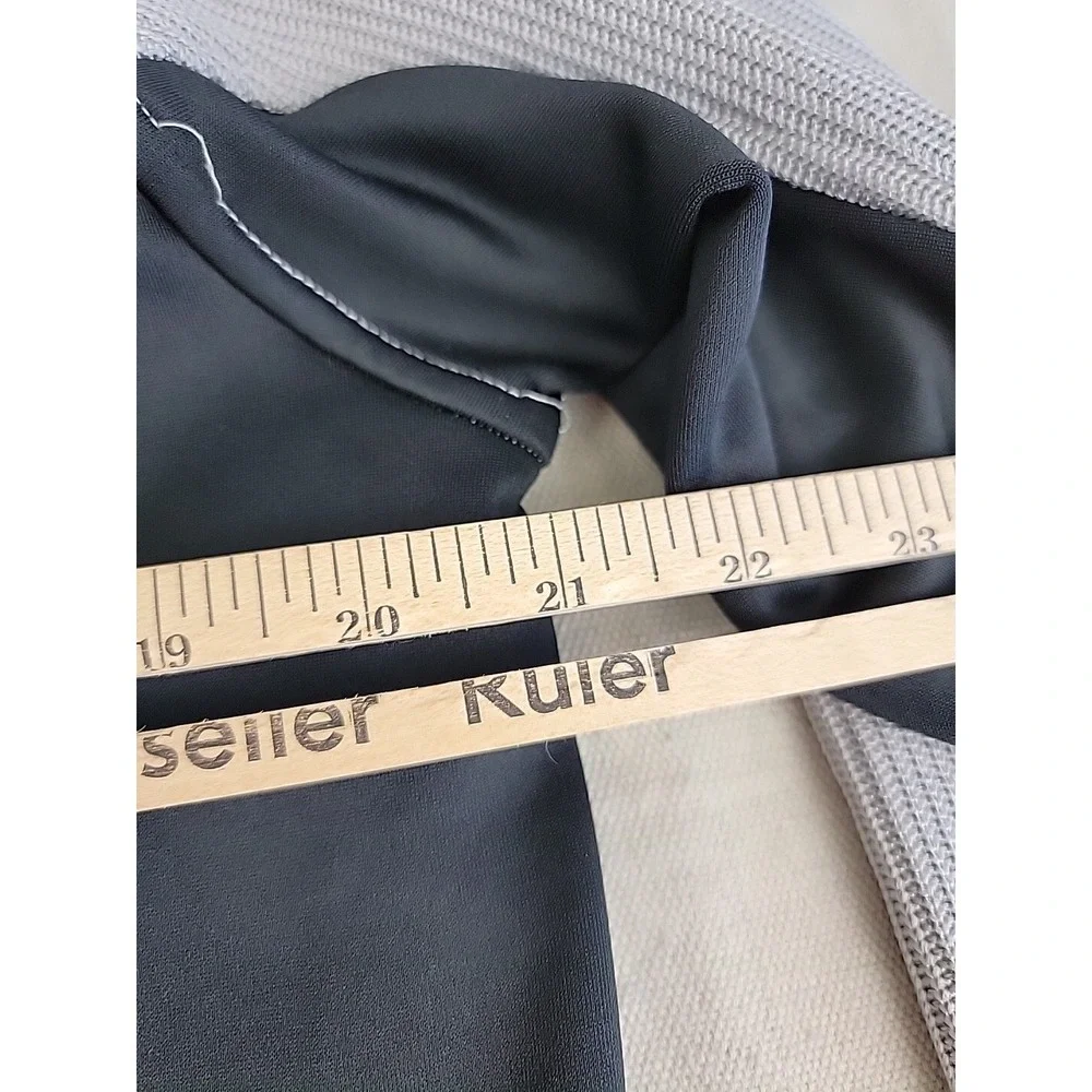 Spyder Core Sweater Pullover Mens Medium Grey Black 1/4 Zip Athletic Mock Neck
